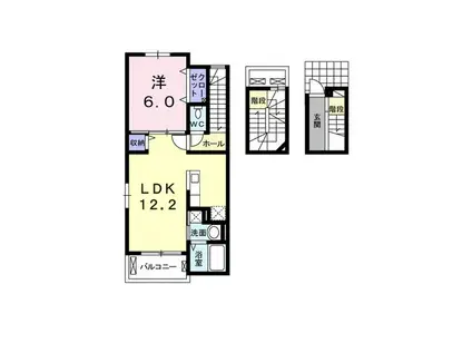 アミューゼ・クレールI(1LDK/3階)の間取り写真