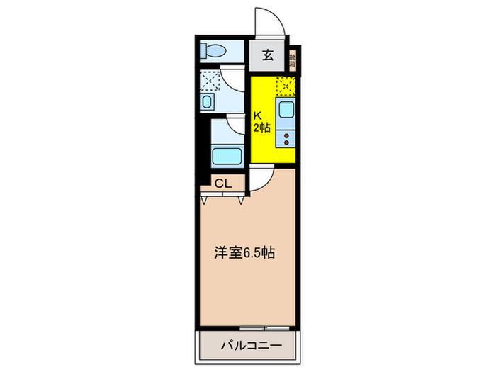 ウェルスクエア池田住吉(ワンルーム/1階)の間取り写真