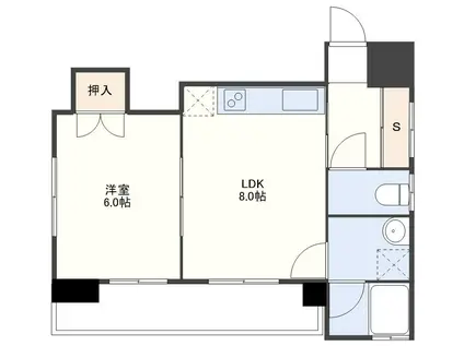 エスポワール博多屋(1LDK/4階)の間取り写真