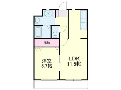 FELICE GATTO YOKOSUKA(1LDK/1階)の間取り写真