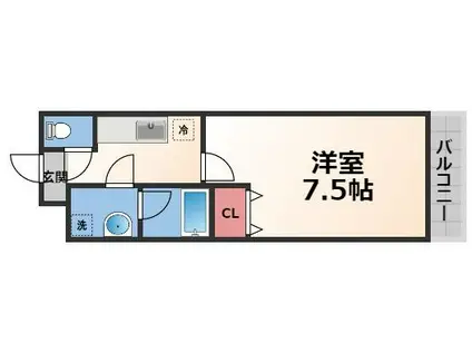 フジパレスヴィオレ(1K/1階)の間取り写真