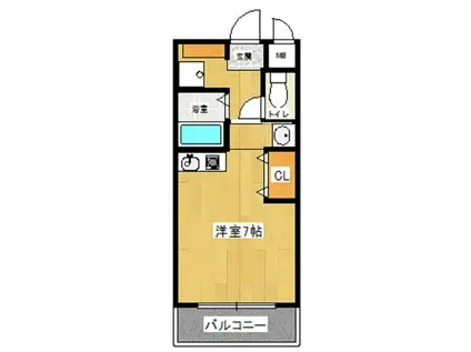 オークピアサンライズ(ワンルーム/6階)の間取り写真