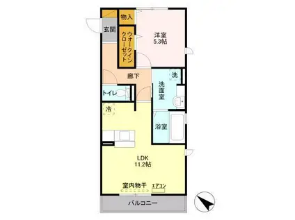 メルベーユおおたかの森 1号棟(1LDK/3階)の間取り写真