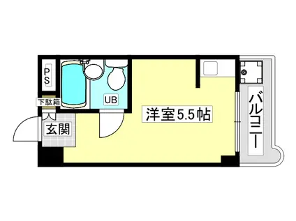 モンセリーチェ甲東園(ワンルーム/2階)の間取り写真