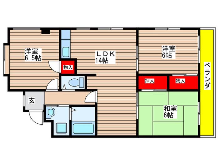 アビタマルフクⅡ(3LDK/2階)の間取り写真
