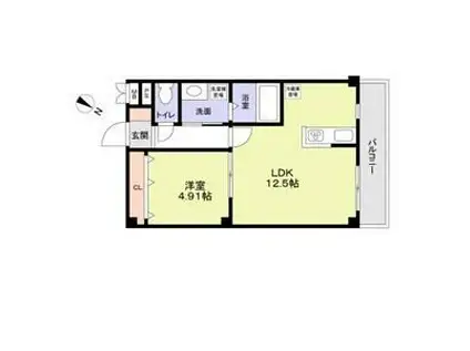 ENDLESSLY 北中振(1LDK/2階)の間取り写真