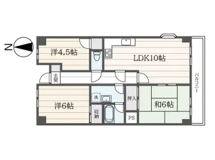 ビーブル南大沢(3LDK/3階)の間取り写真