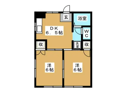 小谷ハイツ(2DK/1階)の間取り写真
