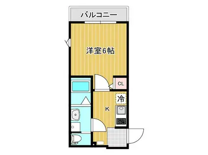 TS CUORE四ツ木(1K/1階)の間取り写真