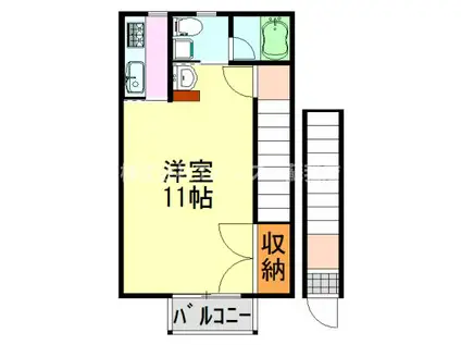 サンライズ13(1K/2階)の間取り写真