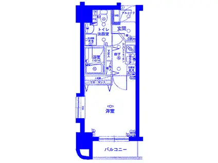 グリフィン横浜・桜木町六番館(1K/7階)の間取り写真