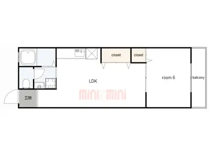 シャトー松本(1LDK/1階)の間取り写真