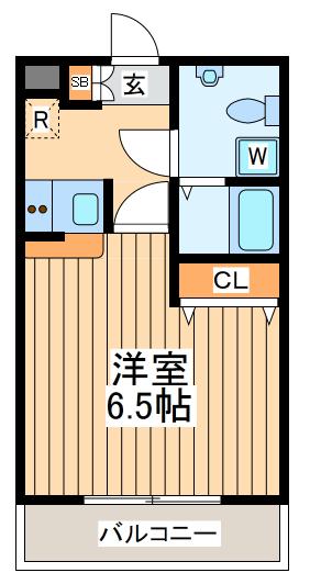 エスフォート玉川学園前(1K/3階)の間取り写真