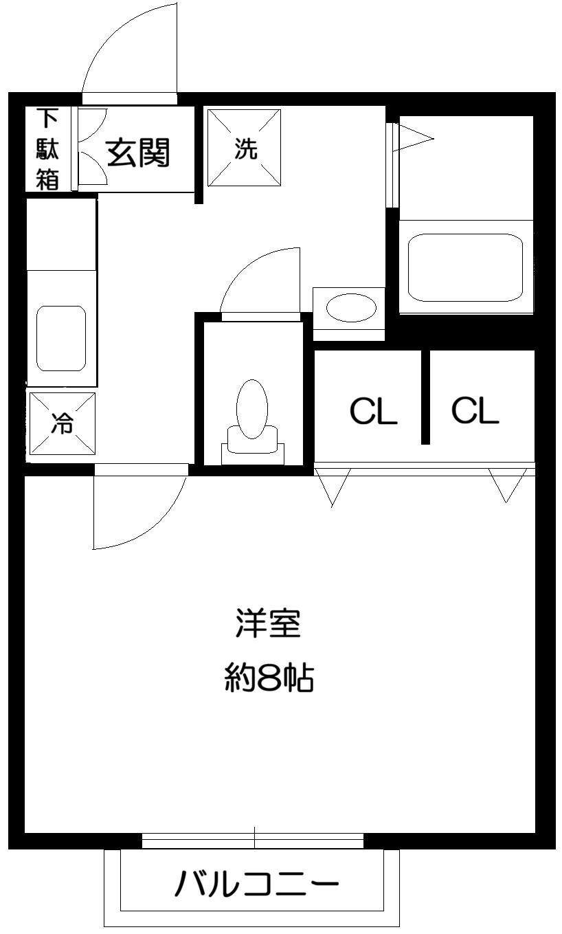 メゾンS(1K/2階)の間取り写真