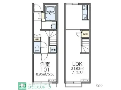 レオネクストアヴニール 44534(1LDK/1階)の間取り写真