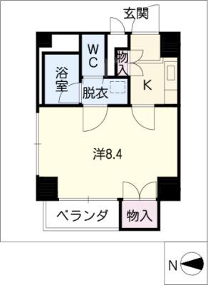 パックス今池(1K/2階)の間取り写真