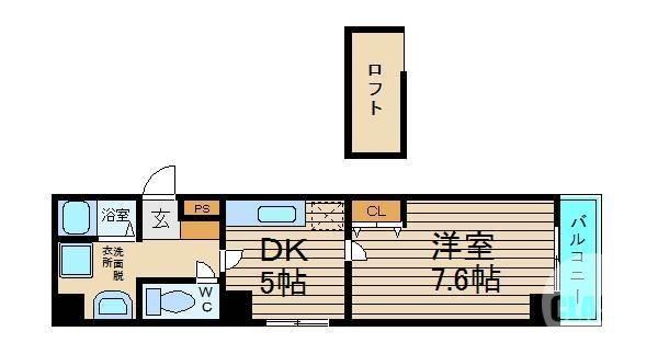 オクト白鷺(1DK/3階)の間取り写真