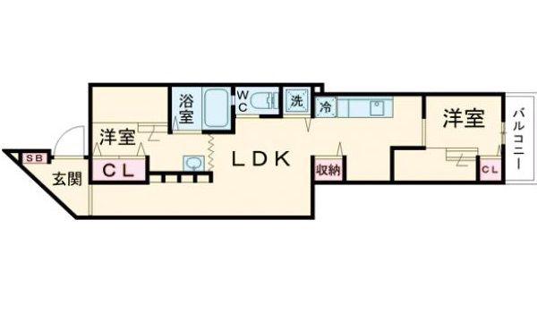 モジュールH(2LDK/2階)の間取り写真