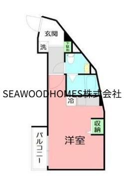 DEN鷹取Ⅱ(ワンルーム/2階)の間取り写真