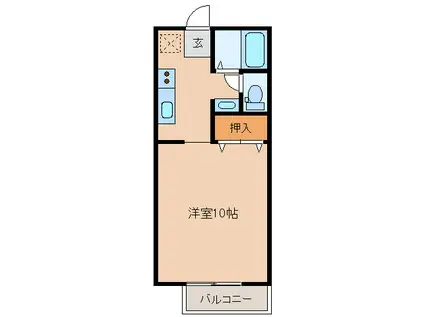 リズパリス(1K/6階)の間取り写真