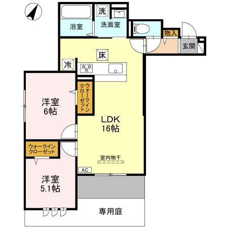 STグランツ(2LDK/1階)の間取り写真