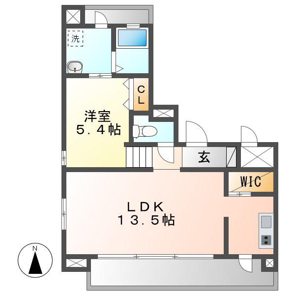J.VISCONTI(1LDK/2階)の間取り写真