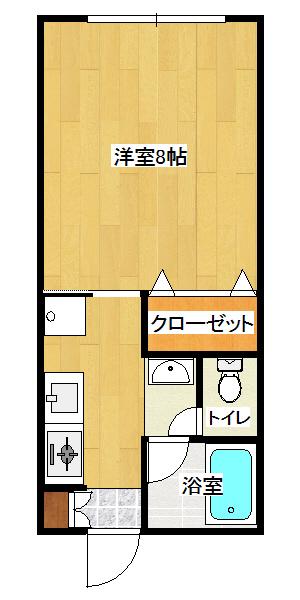 カーサセンティアム(1K/2階)の間取り写真