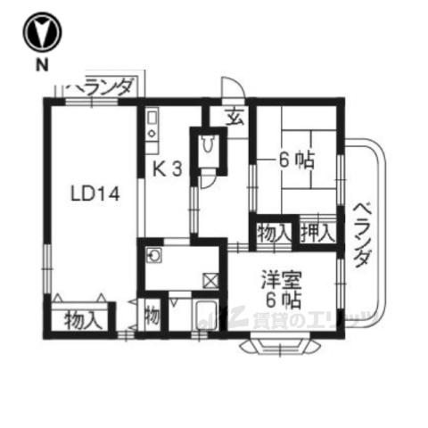 ペレニアルフラックス(2LDK/2階)の間取り写真