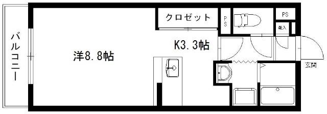 バンテージおりど(1K/3階)の間取り写真