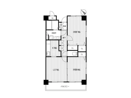クレセントTF(2LDK/4階)の間取り写真
