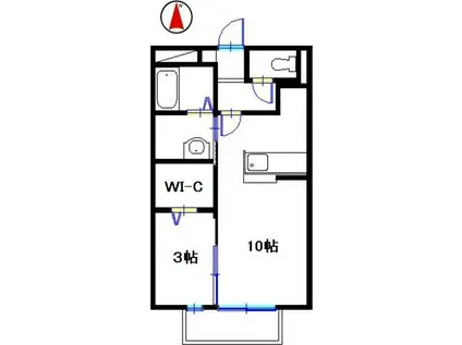 セリバテール荒川(1DK/1階)の間取り写真