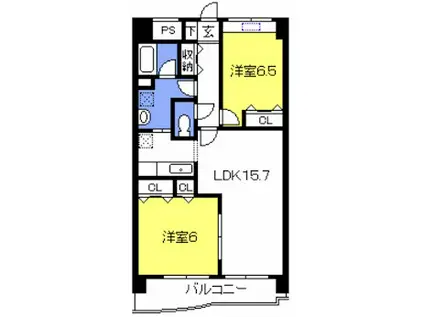 スカイアーバン戸田公園(2LDK/11階)の間取り写真