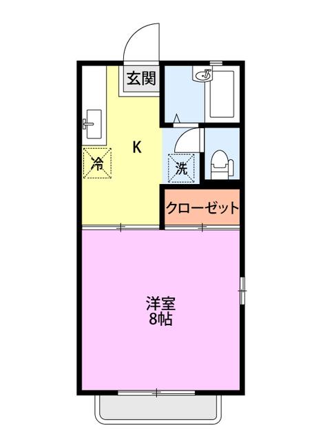 アルシャルム(1K/2階)の間取り写真