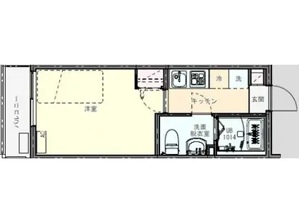 KEI六町(1K/1階)の間取り写真