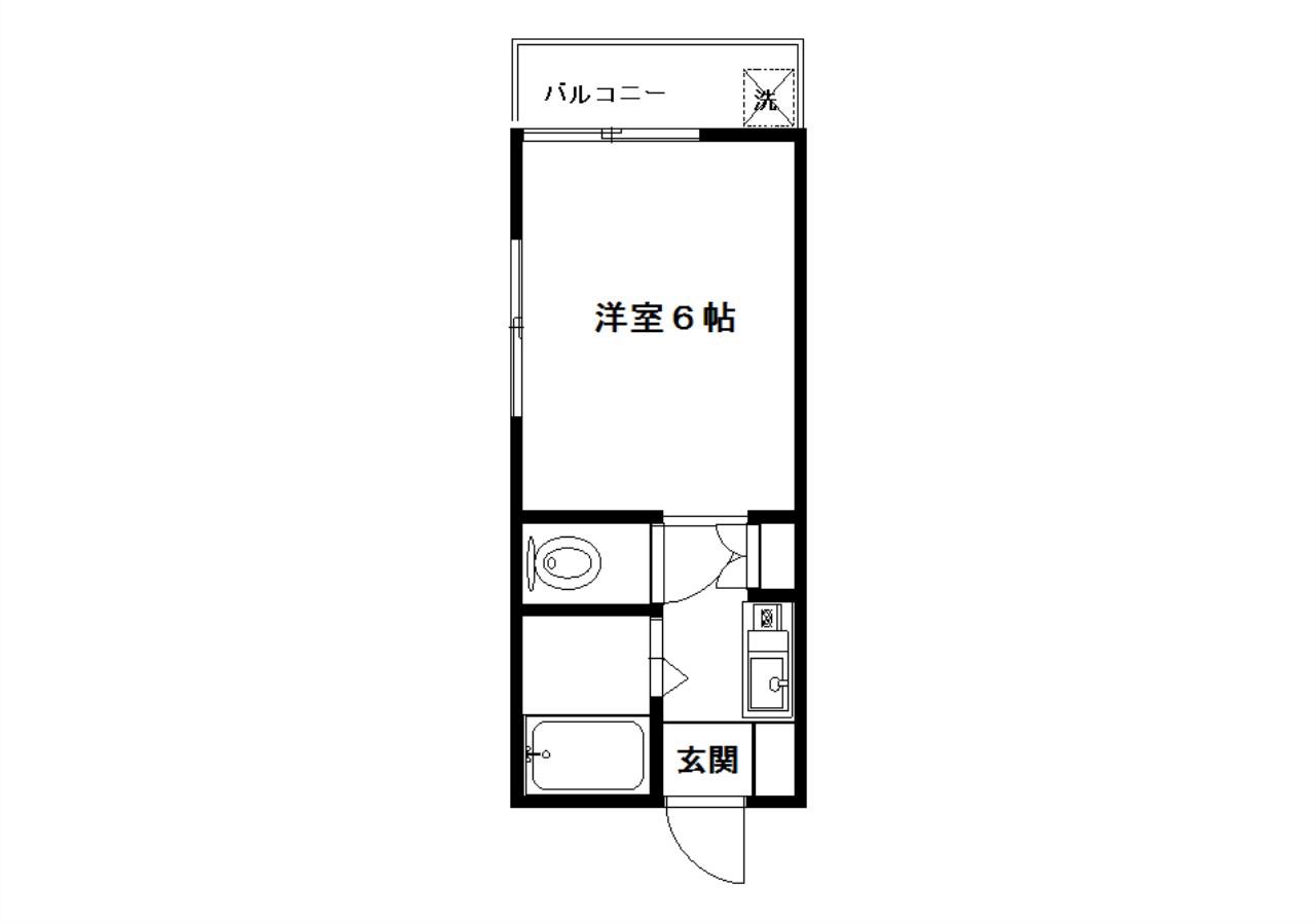 橘弐番館(ワンルーム/1階)の間取り写真