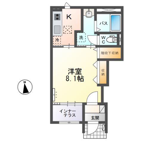 アバンティ(1K/1階)の間取り写真