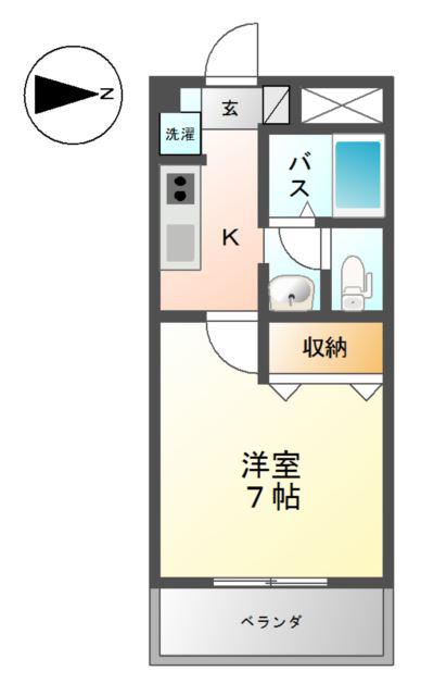 ラピス メドゥー(1K/1階)の間取り写真