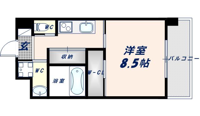 フェニックスクローブトモイ(1K/4階)の間取り写真