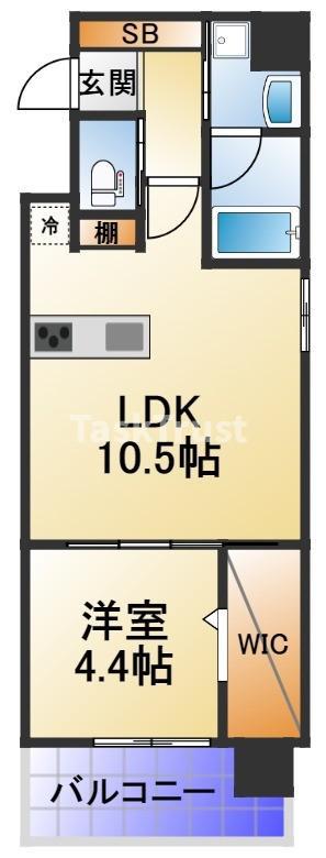 アプリーレ大阪城北(1LDK/7階)の間取り写真