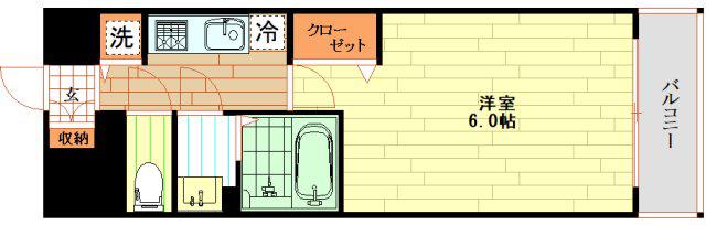 プレサンス北堀江(1K/10階)の間取り写真