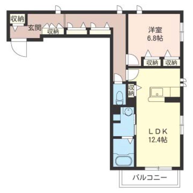 OLD TREE 1ST(1LDK/3階)の間取り写真