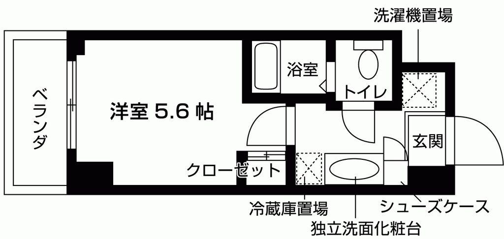 ウエリスアイビー門戸厄神(ワンルーム/6階)の間取り写真