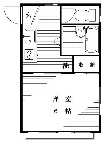 まるいわパレス世田谷VIII(1K/2階)の間取り写真