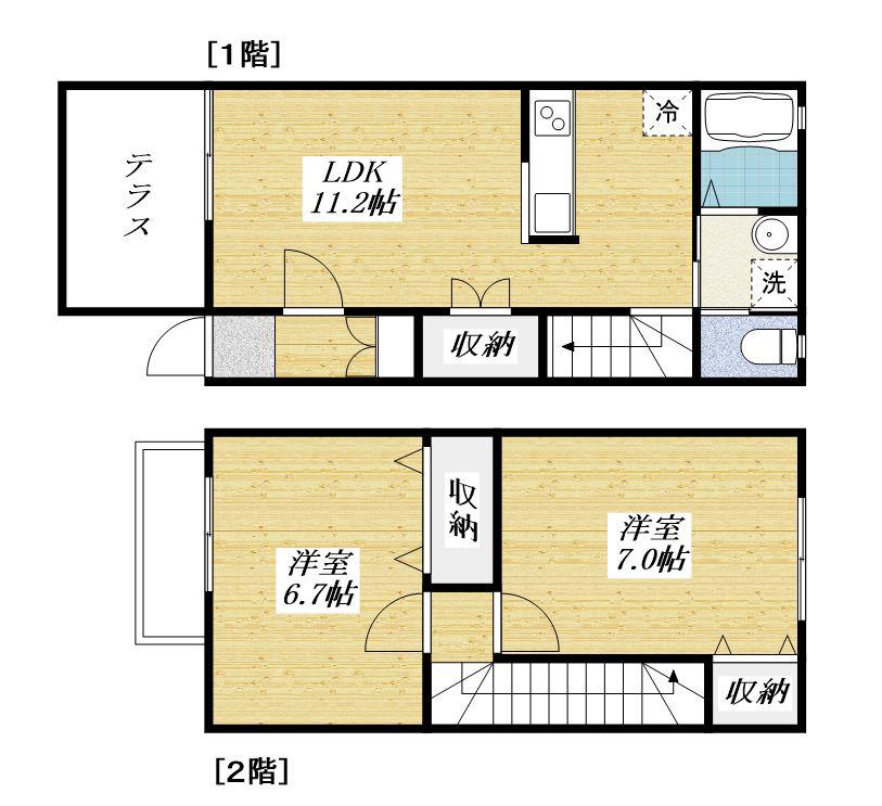 MICKEY HOUSE(2LDK/1階)の間取り写真