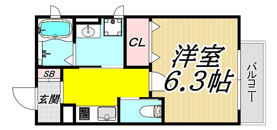 GRADO塚口(1K/1階)の間取り写真