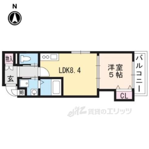 ハウズファースト五条大宮(1LDK/2階)の間取り写真