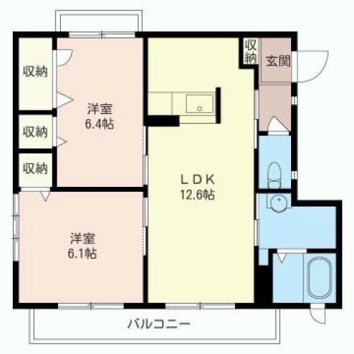 セピアコート(2LDK/2階)の間取り写真