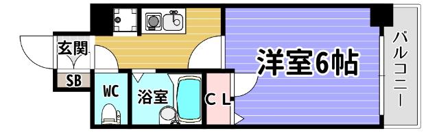 エスリード 深江橋(1K/11階)の間取り写真