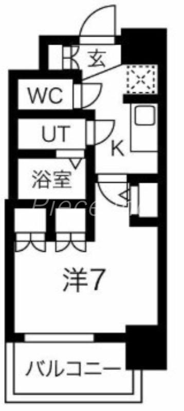 アルティザ淡路駅東(1K/2階)の間取り写真