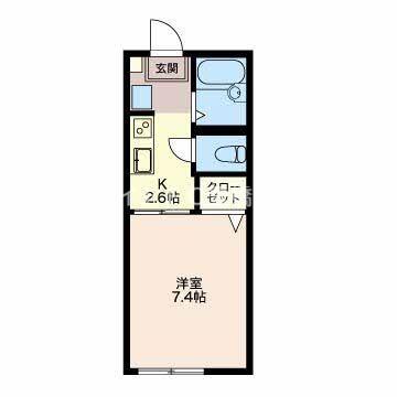 アーバンフラット藤沢 B(1K/1階)の間取り写真